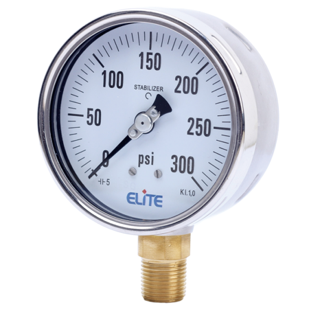SS Case Brass Pressure Gauges-DIN Case